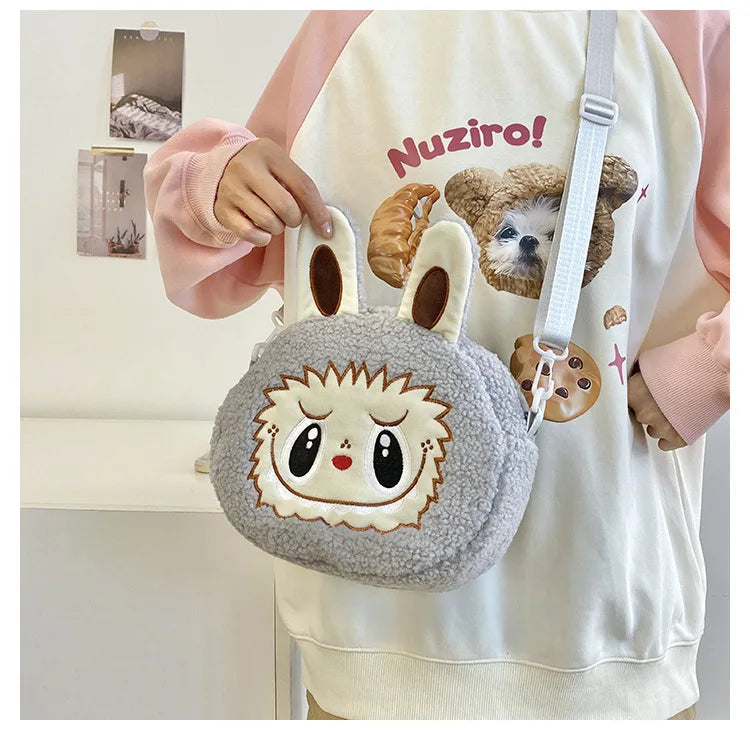 Labu Cartoon Crossbody Plush Bag – Kids Backpack & Shoulder Bag Doll Change Purse, Perfect Gift for Girls