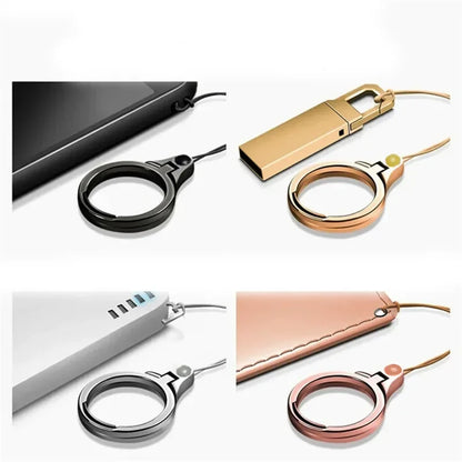 Universal Metal Lanyard for Keys & Phones - iPhone, Samsung, Xiaomi - Keycord Strap with Finger Mobile Holder Stand, Accessories