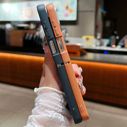 Floral Leather Texture Soft TPU Case for Samsung Galaxy Z Flip 6/5/4/3 5G – Stylish Folding Phone Cover