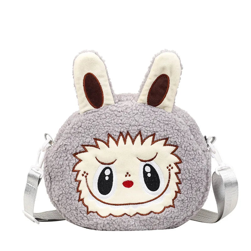 Labu Cartoon Crossbody Plush Bag – Kids Backpack & Shoulder Bag Doll Change Purse, Perfect Gift for Girls