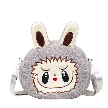 Labu Cartoon Crossbody Plush Bag – Kids Backpack & Shoulder Bag Doll Change Purse, Perfect Gift for Girls