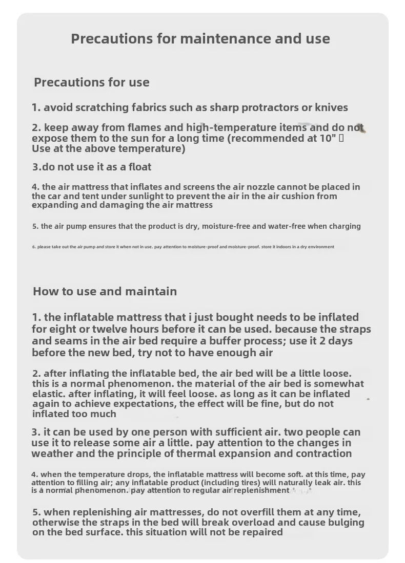 MOUNTAINHIKER 2025 Inflatable Air Mattress - PVC Glamping Camping / interior Bed Mat with Built-In Pump for 1-3 Person