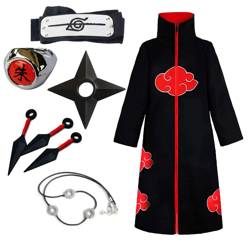 Ninja Hokage Cosplay Costume | Black & White with Itachi Akira & Fourth Generation Cape