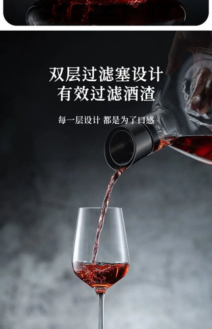 1500ML Iceberg Whisky & Wine Decanter – Handmade Lead-Free Crystal Carafe with Thickened Pourer, Bar Accessories