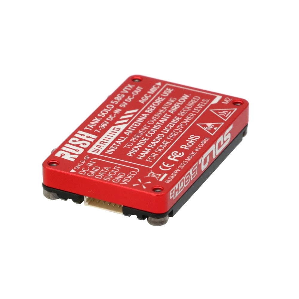 RUSH Solo Tank 5.8G VTX Video Transmitter – 1.6W High Power with Built-in Microphone & CNC Heat Dissipation for RC FPV