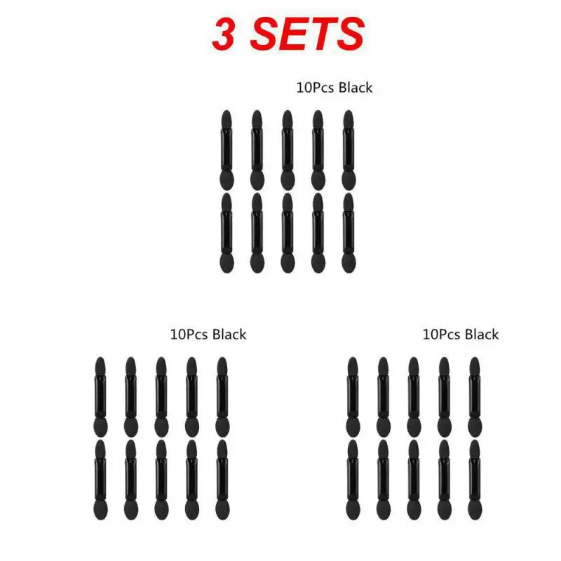 10/50PCS Double-Ended Sponge Sticks - Portable Eyeshadow, Eyeliner & Lip Makeup Applicators, Disposable Cosmetic Tools