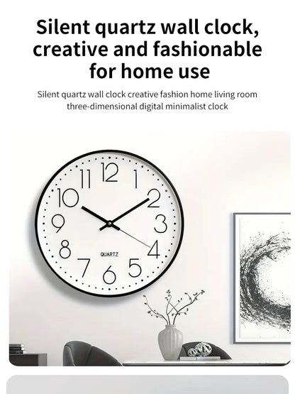 8-Inch Silent Digital Wall Clock – Minimalist Quartz Cubic Clock for Home Decoration