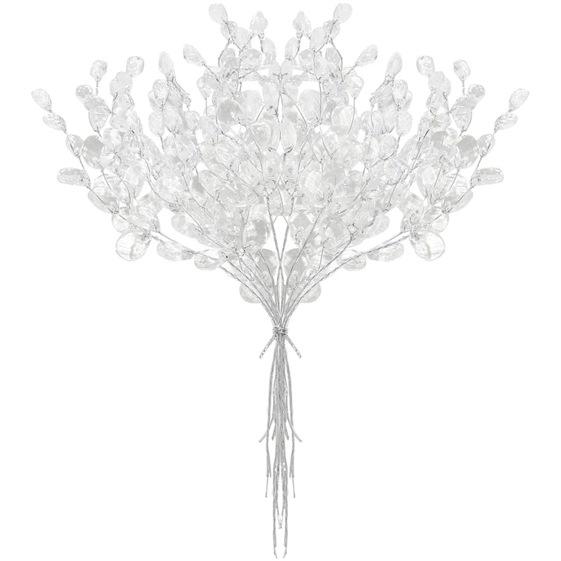 Artificial White Crystal Acrylic Water Droplet – Handmade Christmas & Wedding Bridal Bouquet, Wreath, Hairpin DIY Decor Accessory