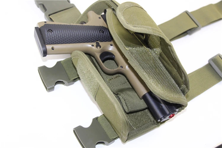 Drop Leg Gun Holster – Adjustable Tactical Pistol Case for GLOCK 17/M9/P226/CZ 75 Revolver, Left/Right Hand, Airsoft & Hunting