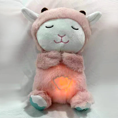 Soothing Baby Plush Bear Doll – Breathing, Musical Sleep Companion with Sound and Light for Newborns, Perfect Gift