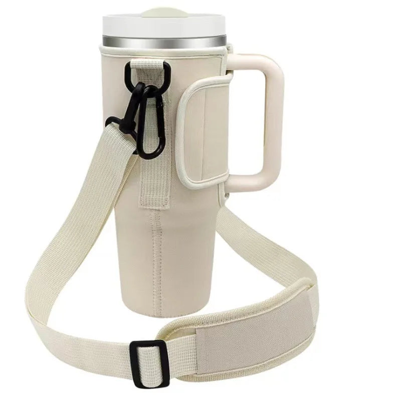30/40Oz Water Bottle Crossbody Bag — Reusable Cooler Bag with Adjustable Shoulder Strap