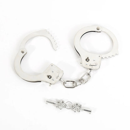 DUTRIEUX Stainless Steel Handcuffs – Adjustable Metal Ankle & Wrist Cuffs with Chain, BDSM Bondage Restraints for Couples