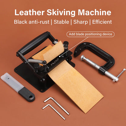 WUTA Manual Leather Skiving Machine – Belt Thinning Splitter & Strap Cutting Tool for Cowhide Leather DIY