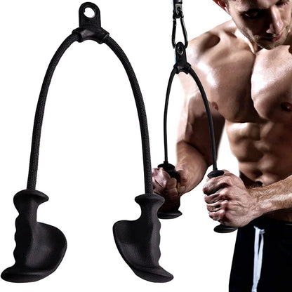 Fitness Biceps & Triceps Rope Pull-Down Grip Handles – Muscle Gym Pulley Cable Attachment for Back Workouts