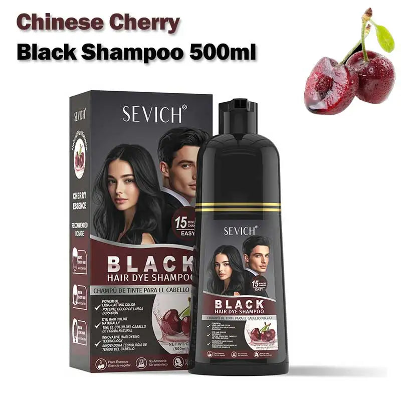 Rosemary Black Hair Dye Shampoo 500ml – DIY Herbal Gray-to-Black Coloring for Women & Men