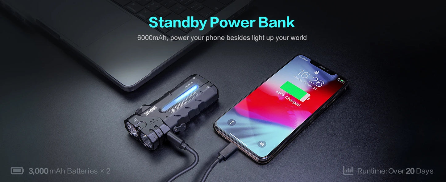 Original Outdoor Multifunctional LED Flashlight – 4360LMS Long-Range Strong Light with Ultra-Long Battery Life, Rechargeable for Camping