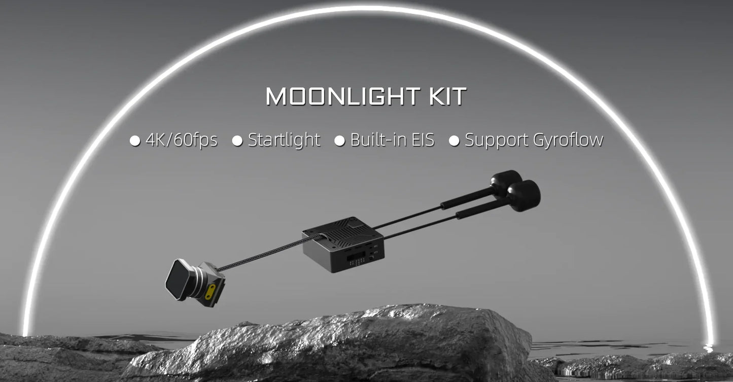 Walksnail Moonlight Kit 4K/60FPS Starlight Camera, 160° FOV, Built-in EIS, Gyroflow Support, Dual Antennas, 2-6S for RC FPV Drones
