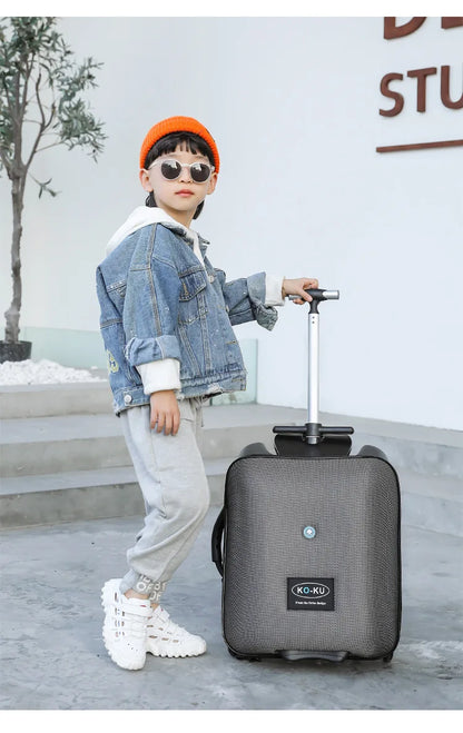 Formsio Kids Scooter Suitcase – Ride-On Rolling Carry-On Luggage Box for Babies, Sit & Go Trolley Travel Bag