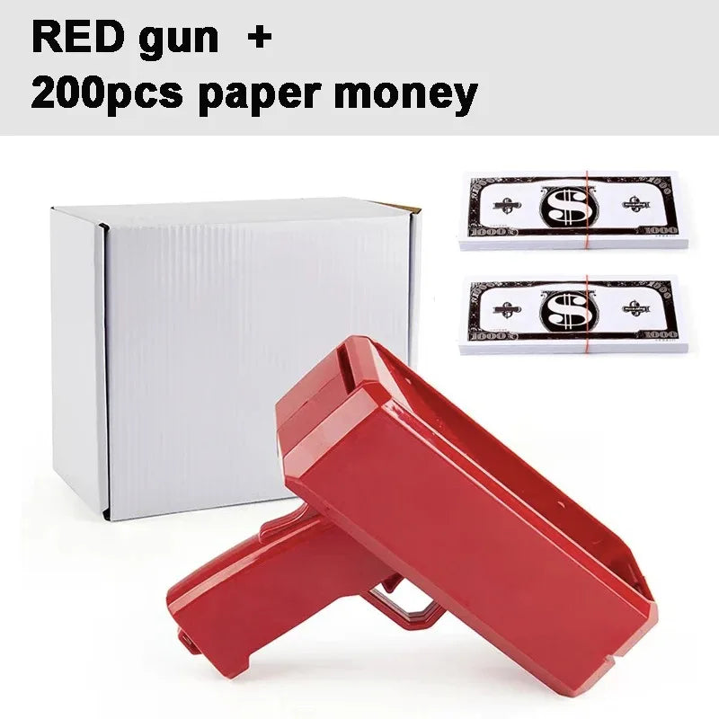 Money Shooting Gun Toy – Funny Party Game Pistol, Paper Banknote Shooter for Kids, Weddings, Birthdays & Party Fun