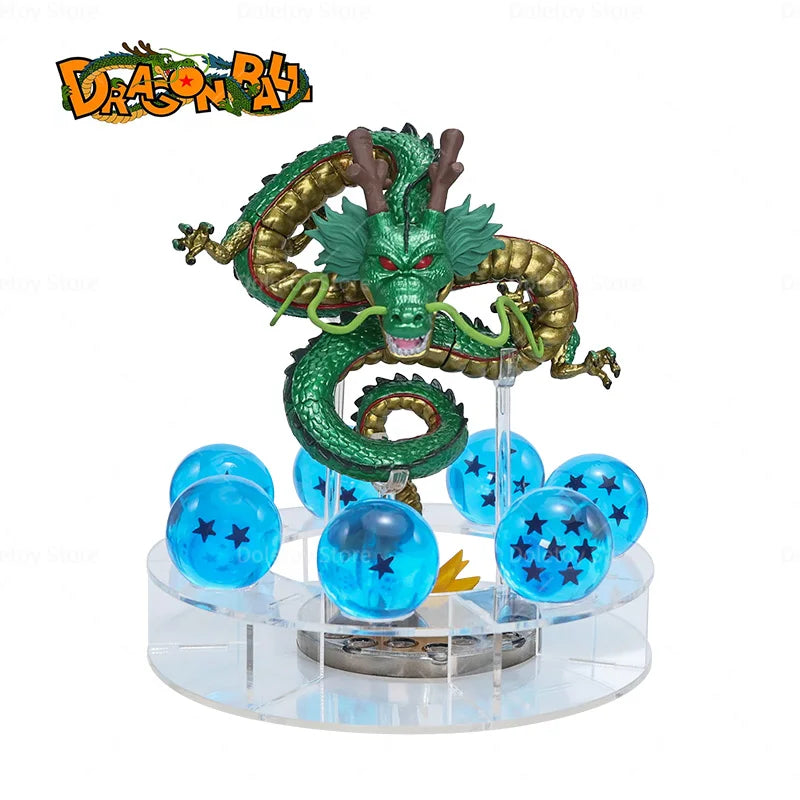 Dragon Ball Z 1:1 7-Star Crystal Balls Set — Orange & Blue Shenron Dragon PVC Figures, Complete Collectible Set