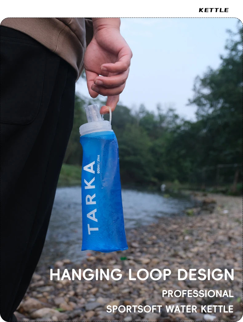 TARKA Collapsible Silicone Water Bottle — Lightweight Gel Kettle for Camping, Hiking, Running & Travel