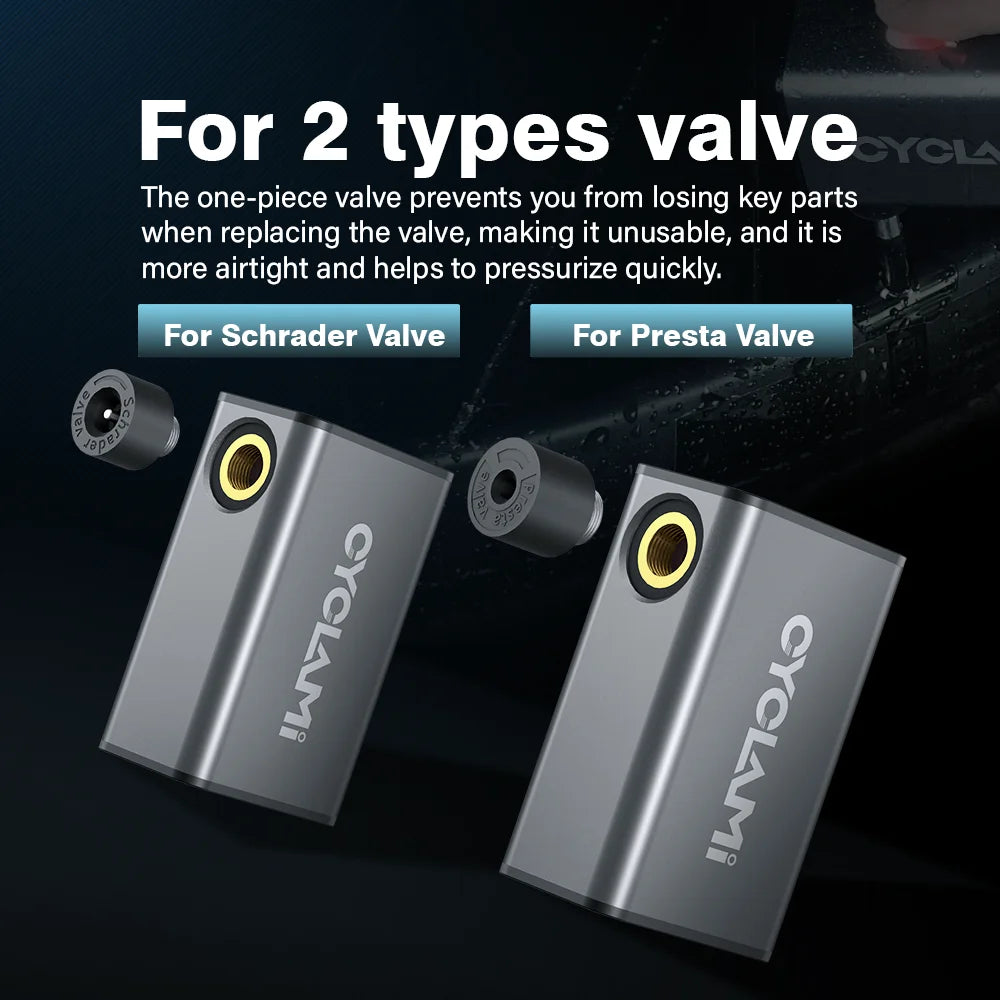 CYCLAMI A3 Ultralight Electric Bike Pump – 100 PSI Portable Tire Inflator for MTB, Road Bike & Motorcycle, Aluminum Alloy