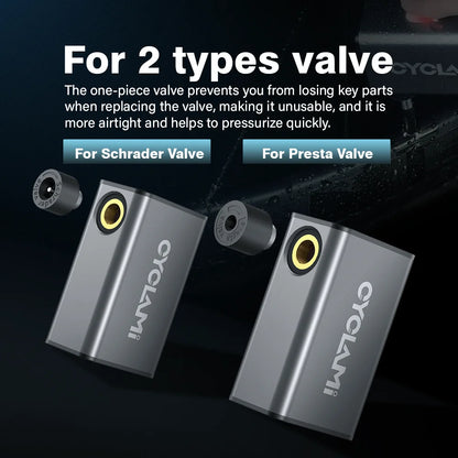 CYCLAMI A3 Ultralight Electric Bike Pump – 100 PSI Portable Tire Inflator for MTB, Road Bike & Motorcycle, Aluminum Alloy