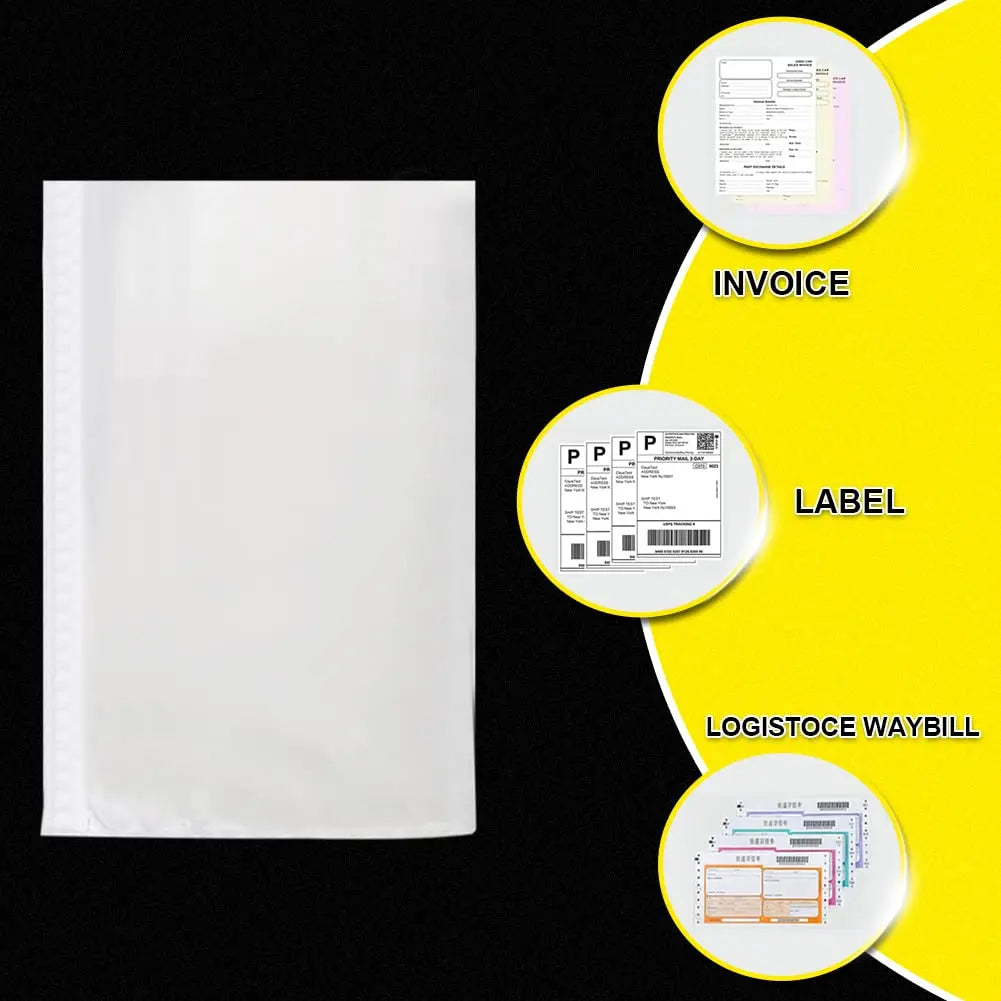 100PCS Transparent Clear Envelope Bags – Printing Pouch with Packing List Enclosed for Invoice and Packing Slip