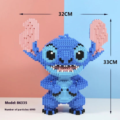 Kawaii Disney Stitch Building Block Toy – Giant Assembly Statue for Kids Birthday Gift & Desk Decoration