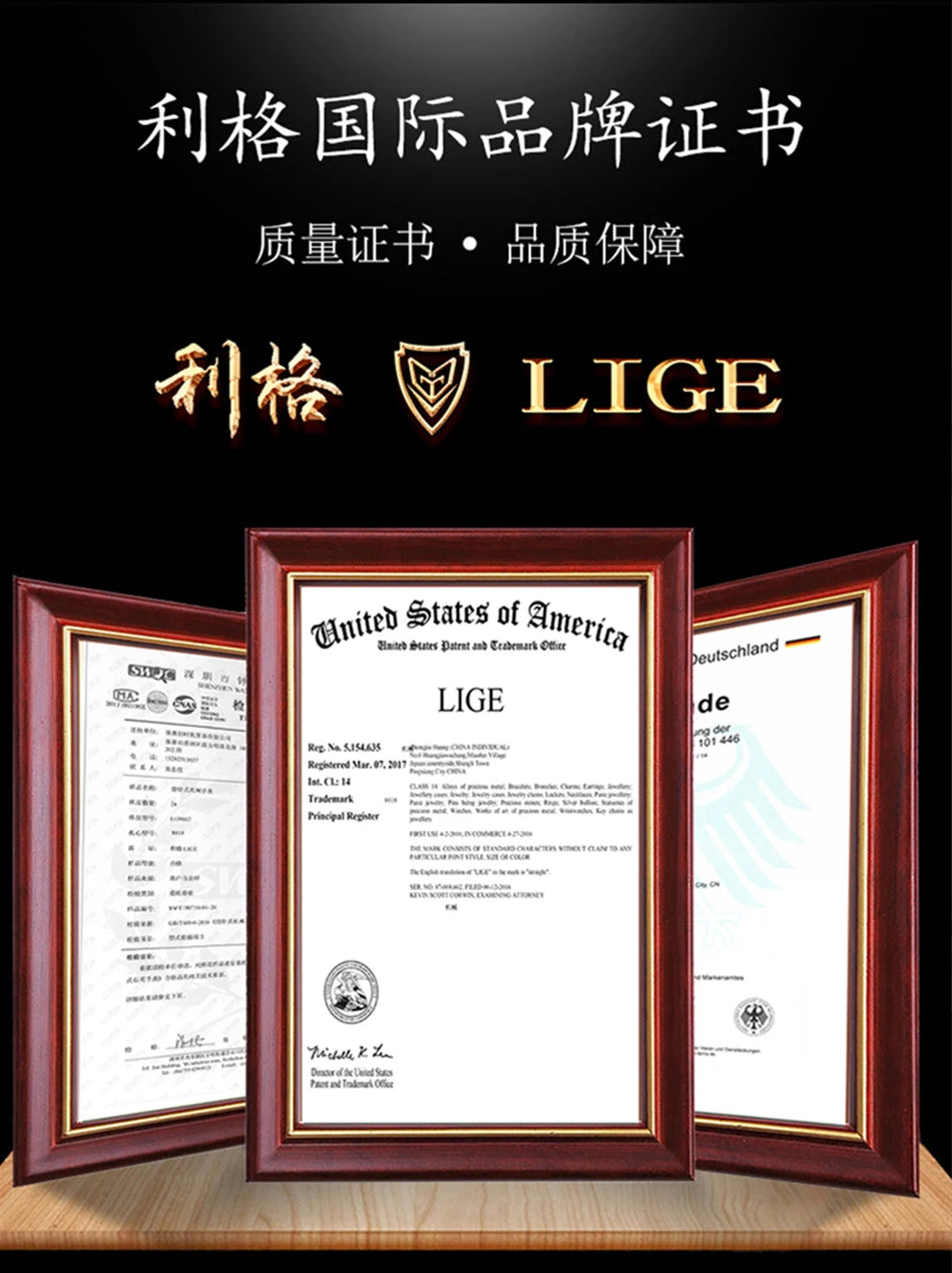 LIGE Dual Seconds Tourbillon Watch – Men's Stainless Steel Mechanical Timepiece, 24H, Night Glow, Waterproof