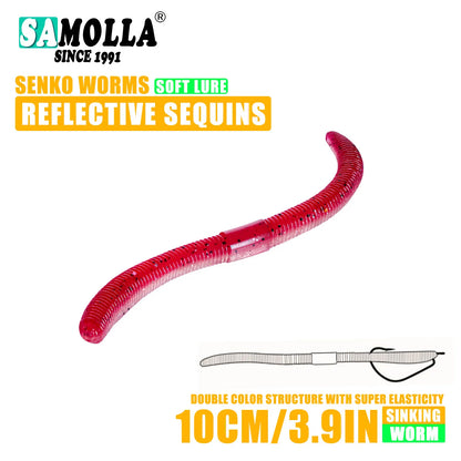 Soft Bait Senko Worms – 10cm/14cm, 10-15pcs Bag Wacky Stick Fishing Lures for Bass & All Fish