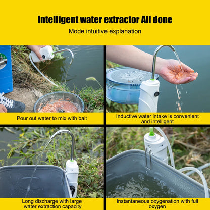 3-in-1 Hand-Washing Fishing Gear - Portable Intelligent Sensor Water Oxygen Air Pump, 2600mAh with Auto Induction LED Light for Fishing