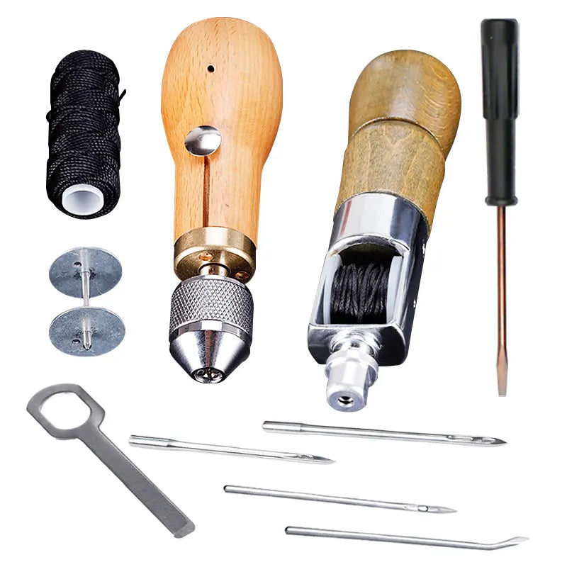 DIY Leather Sewing Awl Kit: Hand Sewing Tools with Waxed Thread - Craf ...