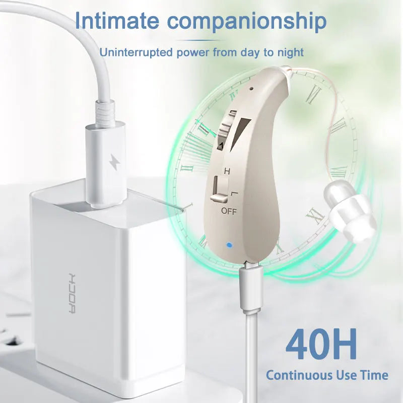 Rechargeable Invisible Hearing Aid: Mini Digital Sound Amplifier for Elderly with Deafness - Ideal for Severe Hearing Loss