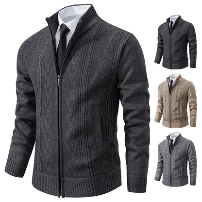 2023 Autumn & Winter Men’s Cashmere Padded Knitted Sweater Coat – Warm Casual Outerwear