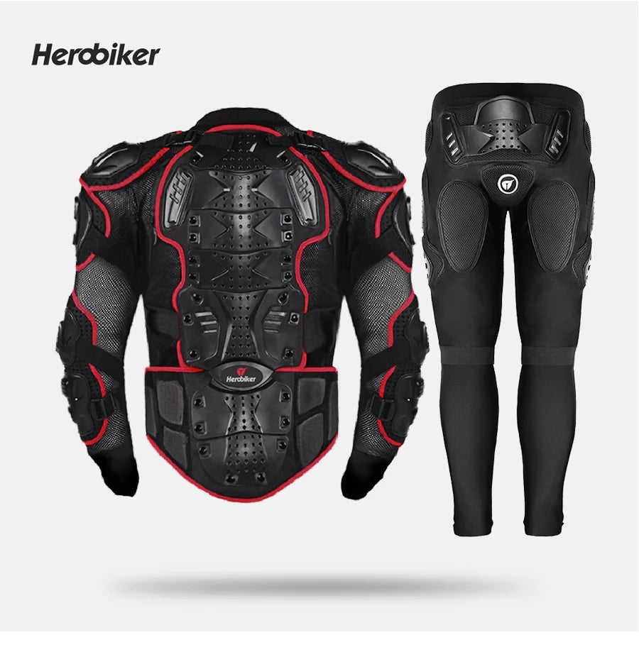 5XL Men's Motorcycle Jacket – Full Body Armor Protection for Motocross, Enduro Racing, Moto Gear & Protective Clothing