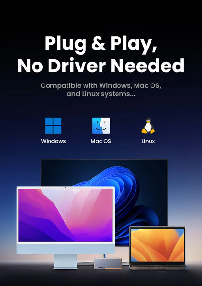 UGREEN 40Gbps NVMe SSD Enclosure – M.2 to USB4.0 Adapter with Built-in Cooling Aluminum Case