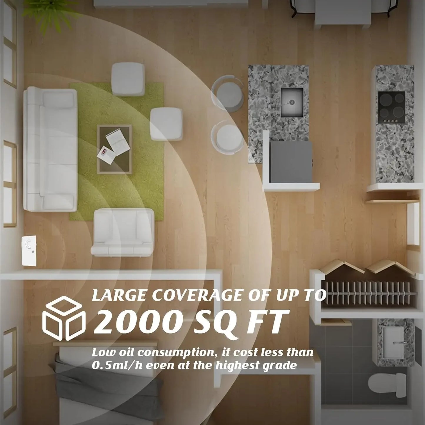 Waterless Fragrance Diffuser – 300ml WIFI-Controlled Air Freshener with Timer | Smell Distributor for Home & Hotel