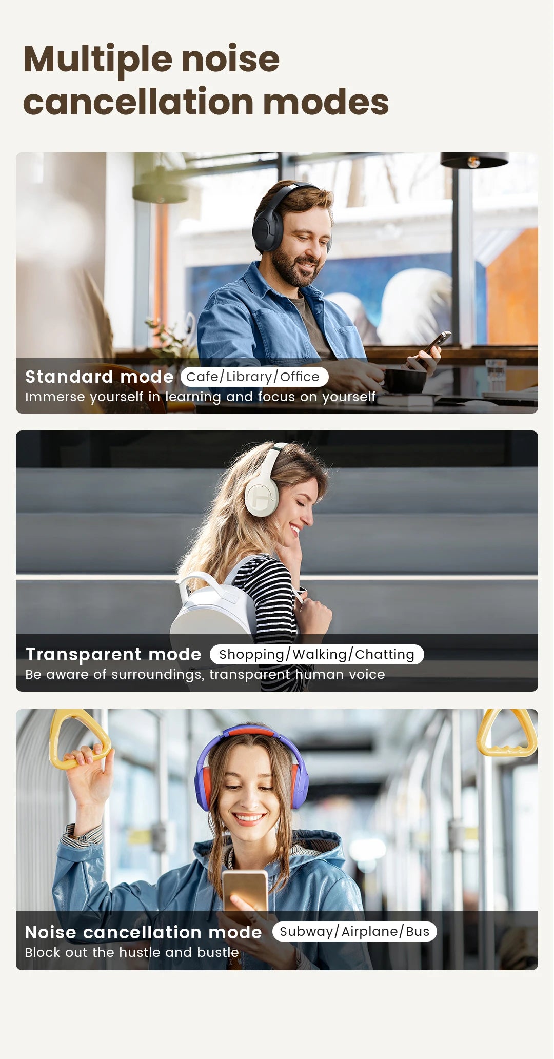 HAYLOU S35 ANC Wireless Headphones - Over-Ear Bluetooth 5.2, 42dB Active Noise Cancelling, 60-Hour Battery, 40mm Dynamic Driver