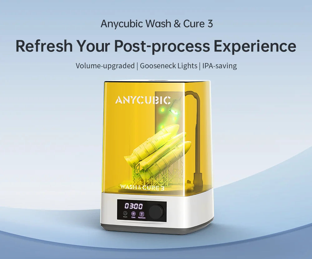 ANYCUBIC Wash & Cure Machine | 3-4L Large Volume for LCD/DLP Resin 3D Printers, Compatible with Photon Mono 2