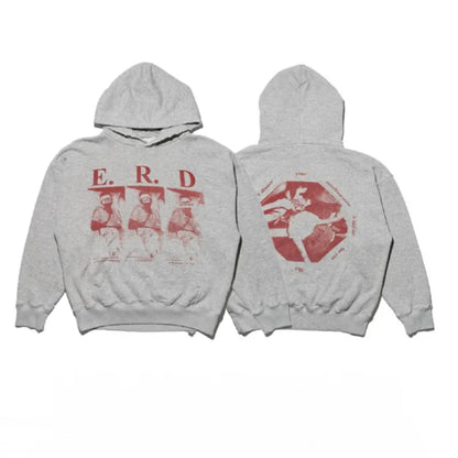 2025SS Ripped E.R.D. Hoodie – Men & Women Slogan Print Short Wide Sweatshirt
