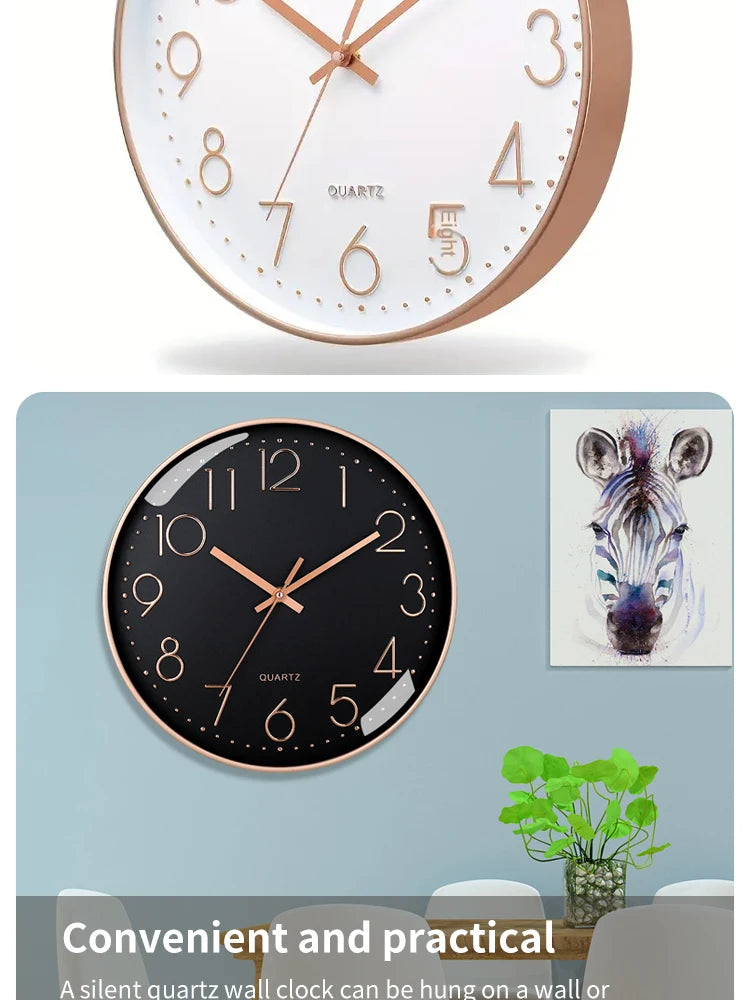 8-Inch Silent Digital Wall Clock – Minimalist Quartz Cubic Clock for Home Decoration
