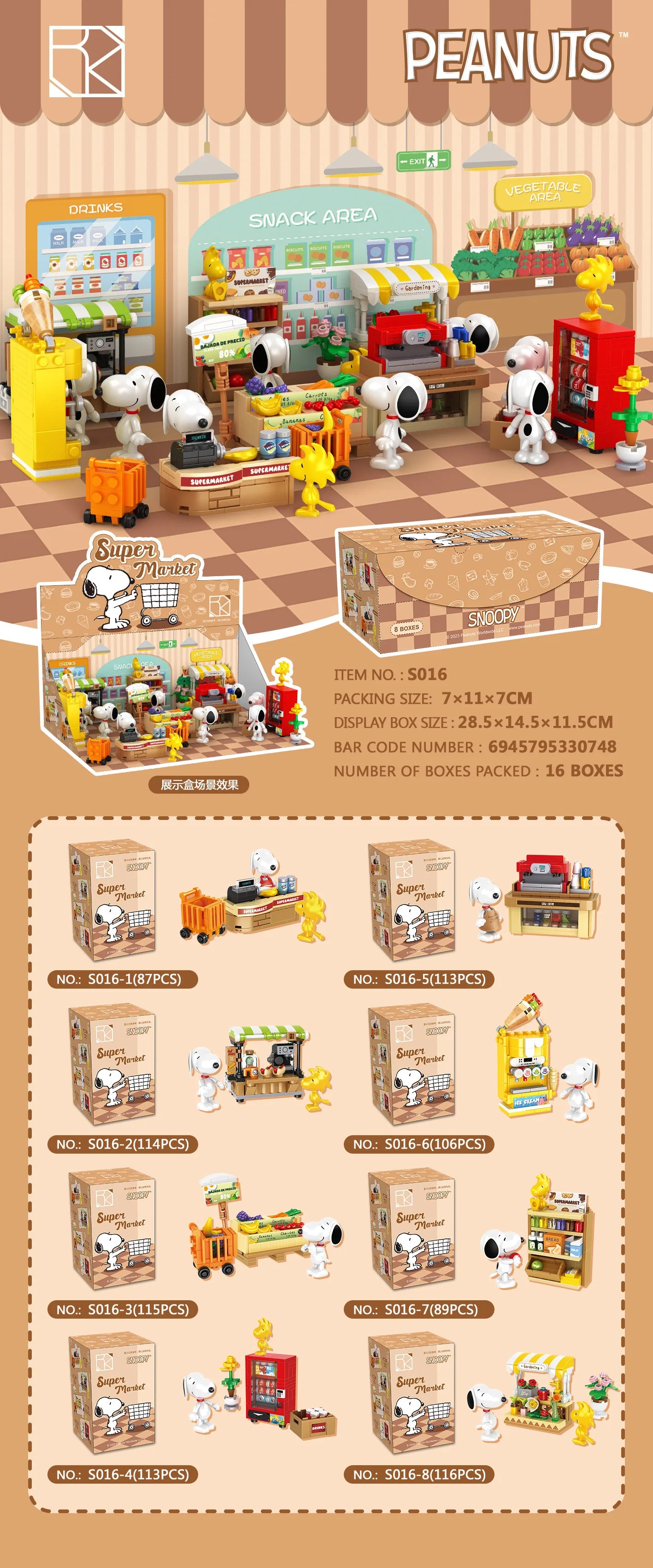 Genuine Snoopy Blind Box Puzzle — Cartoon Scene Building Block Ornaments for Children, Assembled Gift Toy