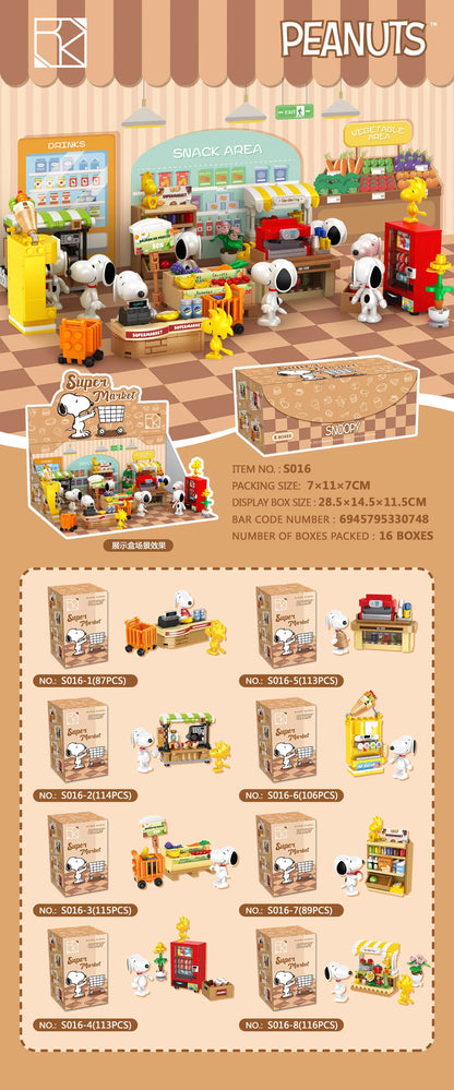 Genuine Snoopy Blind Box Puzzle — Cartoon Scene Building Block Ornaments for Children, Assembled Gift Toy