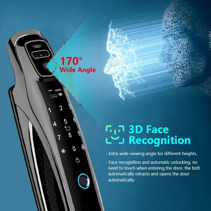 WiFi Tuya APP Face Recognition Smart Door Lock – Camera, Video Call, Voice Intercom & Automatic Digital Lock