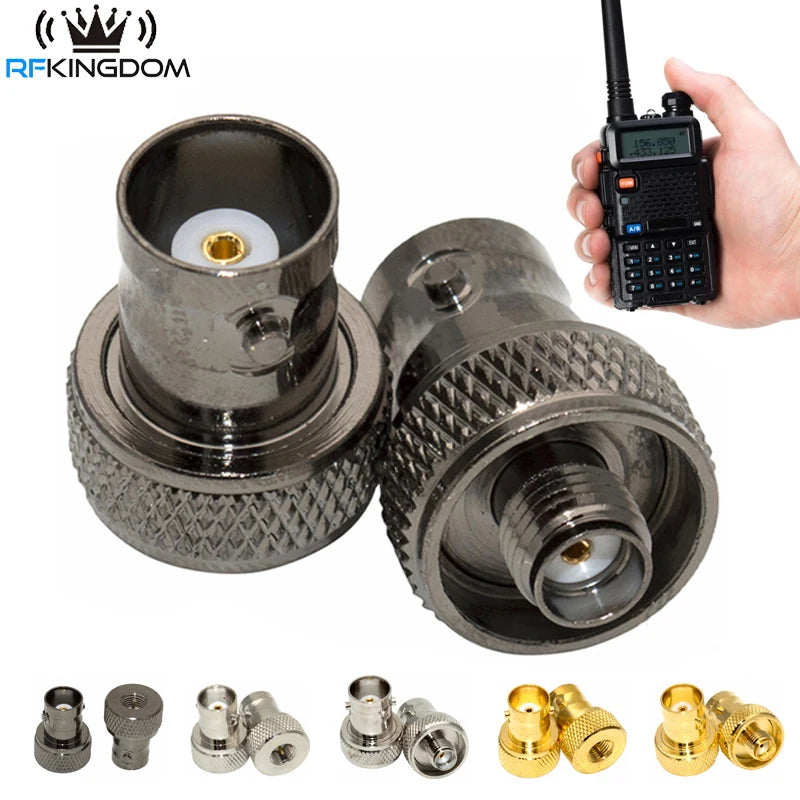 Black BNC Female to SMA Female Adapter – Antenna Connector for Baofeng UV-5R Series Radios (UV-5RA/5RB/5RC/5RD)