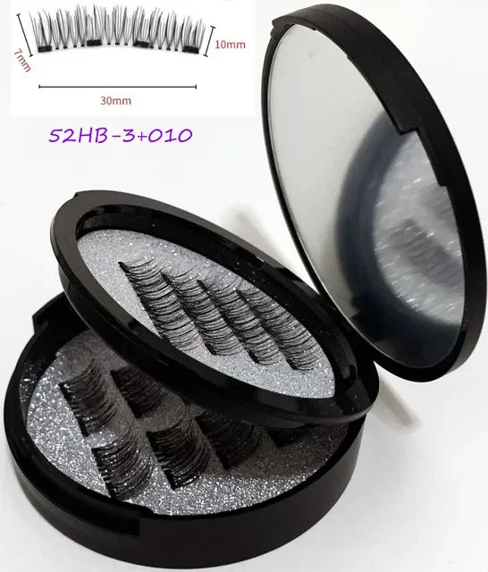 12PCS Magnetic False Eyelashes – Half Lashes Set with Double Box, Mirror & Applicator, Reusable Beauty Makeup
