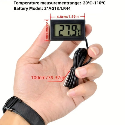 Digital Aquarium Thermometer with Probe – Suction Cup Water Temperature Gauge for Fish Tanks, Celsius (℃) Display