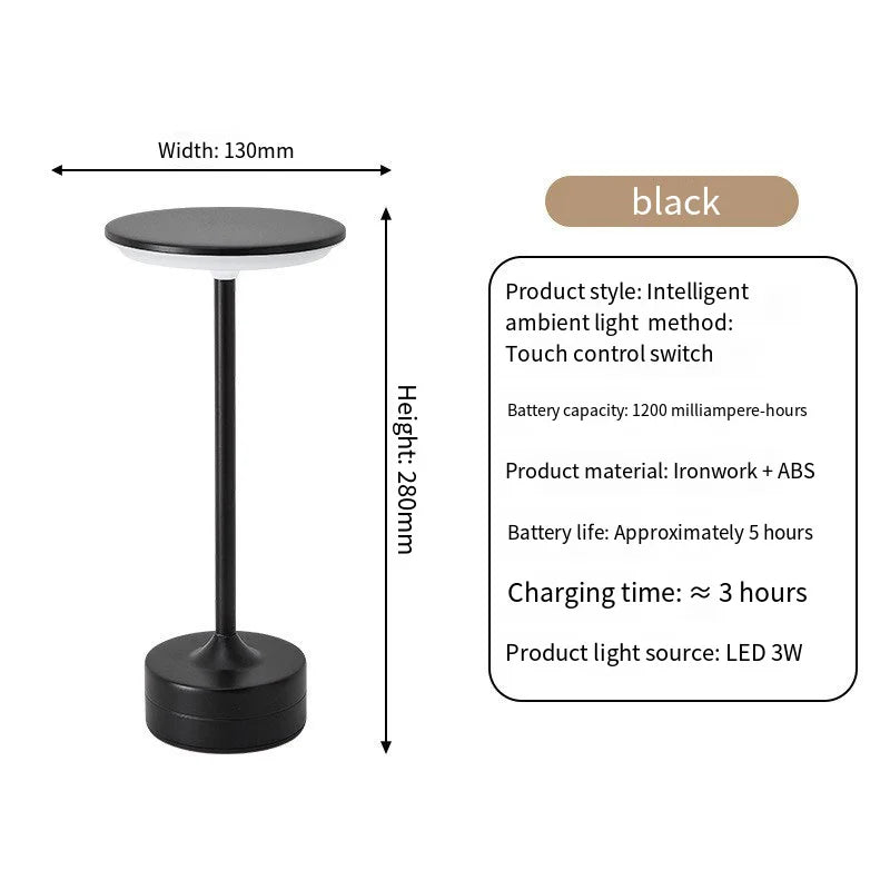 Wireless LED Table Lamp – Touch Sensor, USB Rechargeable Portable Night Light for Bedroom, Reading & Desk Decor