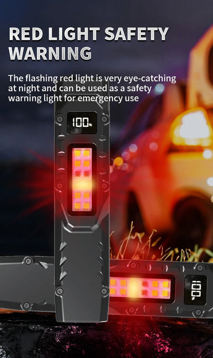 Portable 800 Lumens USB Rechargeable Tactical Flashlight – IPX4 Waterproof LED COB Work Light for Camping